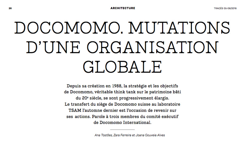 Docomomo, mutations d'une organisation globale