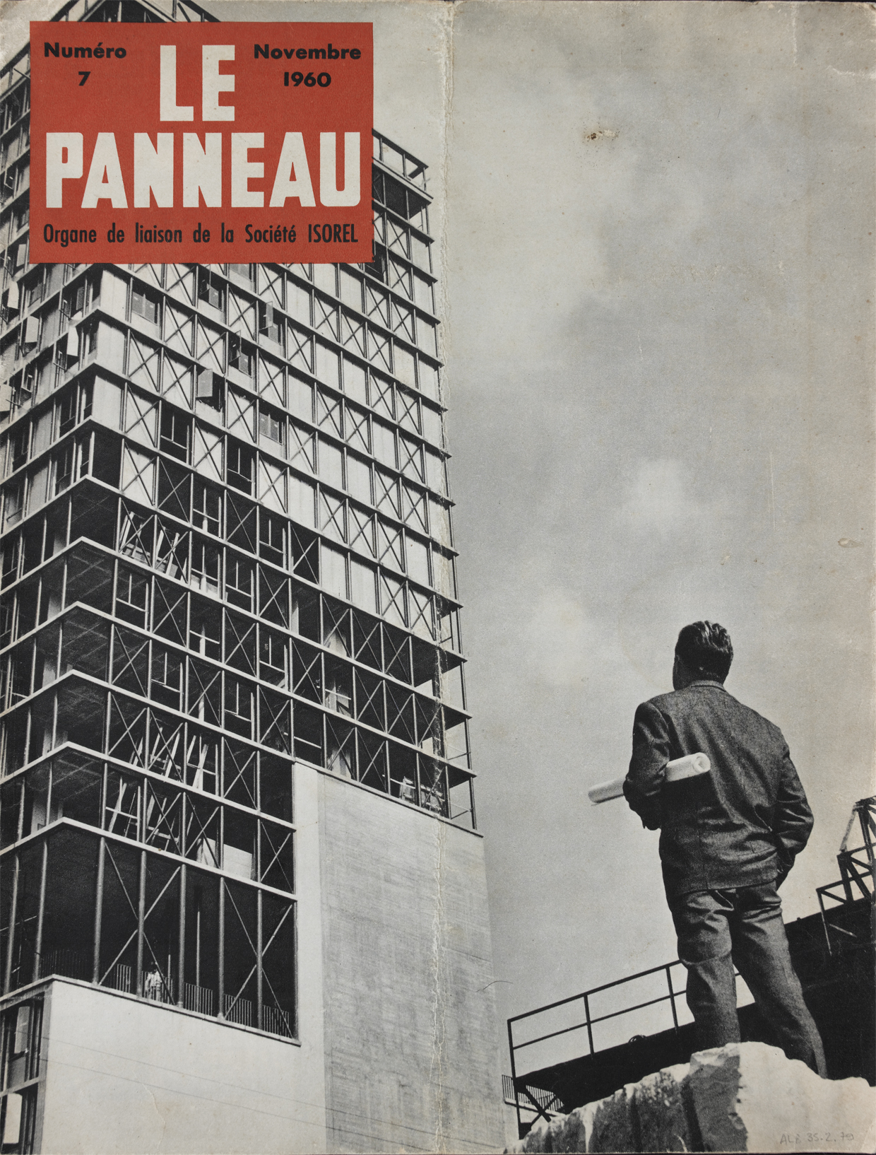 Vue du Gratte-ciel n°1 d'Edouard Albert, en couverture de la revue Le Panneau