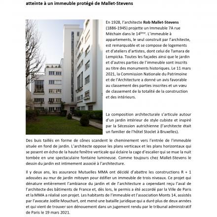 Communiqué de presse - Immeuble Robert Mallet-Stevens